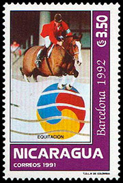 Олимпийские игры в Барселоне, 1992 г.. Почтовые марки Никарагуа.