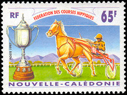 Конный спорт. Почтовые марки Новой Каледонии.
