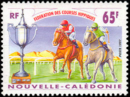 Конный спорт. Почтовые марки Новой Каледонии.