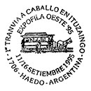 Expofila Oeste'95. First horse tram in Ituzaingo. Postmarks of Argentina 11.09.1995