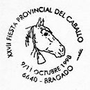 XXVII Provincial Horse Festival. Postmarks of Argentina 09.10.1998