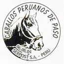 Peruano Paso Horses. Postmarks of Peru