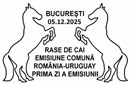 Horse Breeds. 90 Years of Diplomatic Relations. Joint Issue with Uruguay. Postmarks of Romania 05.12.2025