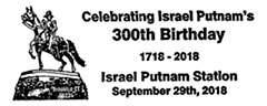 Celebrating Israel Putnam’s 300th Birthday. Postmarks of USA 29.09.2018
