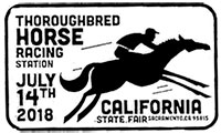 Thoroughbred Horse Racing Station. California State Fair. Postmarks of USA