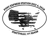 Pony Express Station. Postmarks of USA 04.07.2018