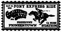 Pony Express Ride, Pioneertown. Postmarks of USA 25.05.2018