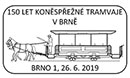 150 years horse tram in Brno. Postmarks of Czech Republic 26.06.2019