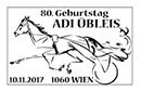 Adi Übleis' 80th Birthday. Postmarks of Austria 10.11.2017