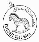 Christmas. Rocking horse . Postmarks of Austria