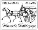 Historical Postal Vehicles. Postmarks of Austria