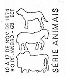 Brazilian breeds of domestic animals. Postmarks of Brazil  10.11.1974