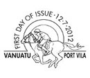 Charity Kiwanis Clubs Horse Race. Postmarks of Vanuatu 12.07.2012