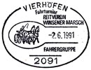 Winsener Marsch Horse Club Driving Tournament. Postmarks of Germany. Federal Republic 02.06.1991