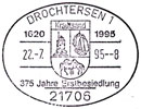 375 years since the first settlement on the Krautsand Island. Postmarks of Germany. Federal Republic 22.07.1995