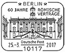 60th Aniversary of the Treaty of Rome. Postmarks of Germany. Federal Republic 25.03.2017