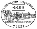 Bietigheim Horse Market . Postmarks of Germany. Federal Republic 02.09.2017