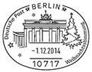 Christmas. Postmarks of Germany. Federal Republic 01.12.2017
