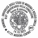 850 years of the University of Modena and Reggio Emilia. Postmarks of Italy