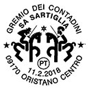 Сarnival of Sartiglia. Guild of peasants. Postmarks of Italy 11.02.2018