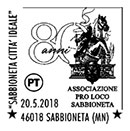 80 years association Pro Loco Sabbioneta. Postmarks of Italy