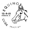 Horses. Postmarks of Cuba