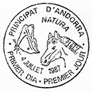 Nature protection . Postmarks of Andorra. French Post 04.07.1987