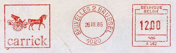 Carrick. Meter stamps of Belgium