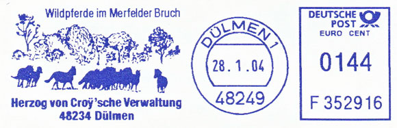 Wildpferde im Merfelder Bruch. Meter stamps of Germany. Federal Republic