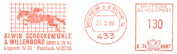 Alwin Schockemöhle & Willenborg. Meter stamps of Germany. Federal Republic