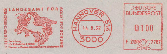 Lower Saxony State Office for Soil Research. Meter stamps of Germany. Federal Republic
