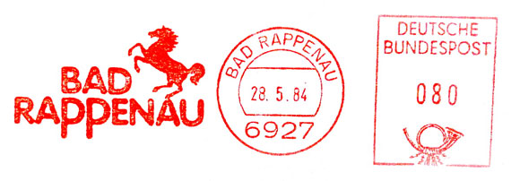 City Bad-Rappenau. Meter stamps of Germany. Federal Republic