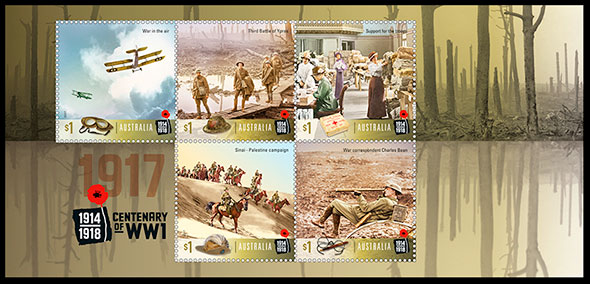 К 100-летию Первой мировой войны. 1917 г.. Почтовые марки Австралии.