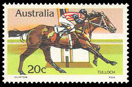 Австралийские скачки. Почтовые марки Австралии.