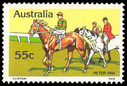 Австралийские скачки. Почтовые марки Австралии.