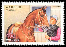 Победители скаковых соревнований . Почтовые марки Австралии.