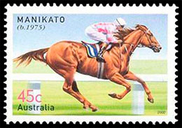 Победители скаковых соревнований . Почтовые марки Австралии.