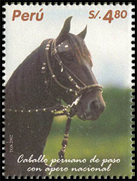 Peruano Paso Horses. Postage stamps of Peru 2004-08-06 12:00:00