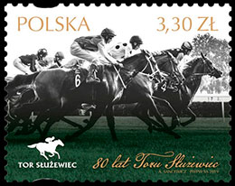 80 years to the racecourse “Sluzhevets” . Postage stamps of Poland.