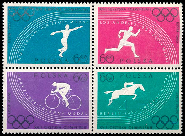 Олимпийские игры 1960, Рим. Почтовые марки Польши.