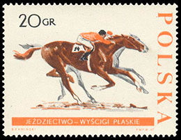 Equestrian sport. Postage stamps of Poland.