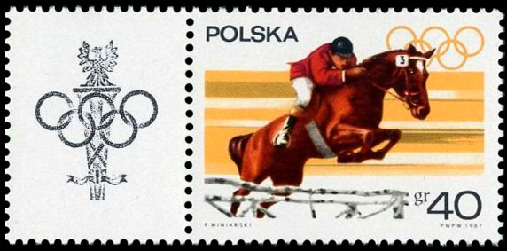 Олимпийские игры в Мехико, 1968 г. (I). Почтовые марки Польши.