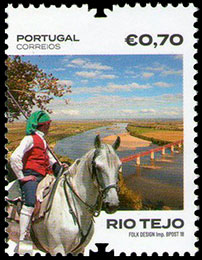 Река Тежу. Почтовые марки Португалии.