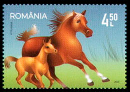 Лошади. Почтовые марки Румынии.