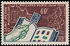 International philatelic exhibition "Philatec '64" in Paris. Postage stamps of Saint Pierre and Miquelon
