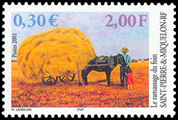 The haymaking. Postage stamps of Saint Pierre and Miquelon 2001-04-18 12:00:00