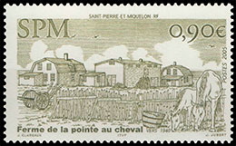 Landscapes. Pointe au Cheval farm. Postage stamps of Saint Pierre and Miquelon.
