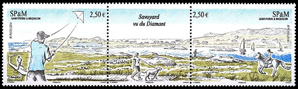 Ландшафты. Савойская лагуна. Почтовые марки Островов Сен-Пьер и Микелон.