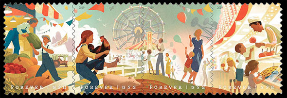  State and County Fairs. Postage stamps of USA.