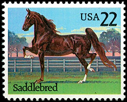 Horses. Postage stamps of USA.